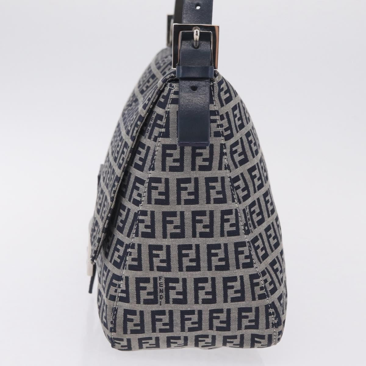 Fendi Fendi Mamma Baguette Monogram Canvas Navy Canvas Handbag (Pre-Owned)