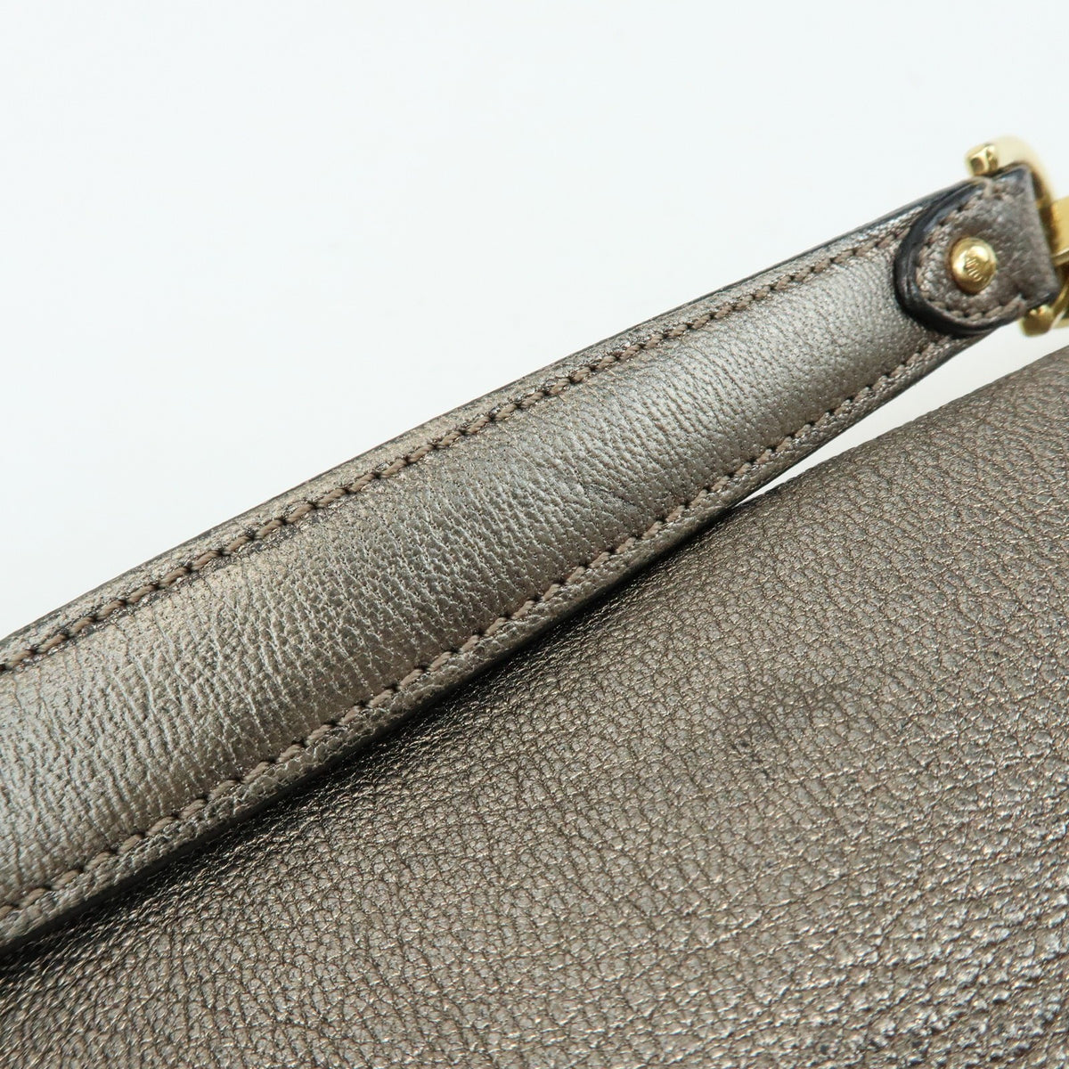 Loewe Shoulder Bag Leather Silver Leather Shoulder Bag Bag (Pre-Owned)