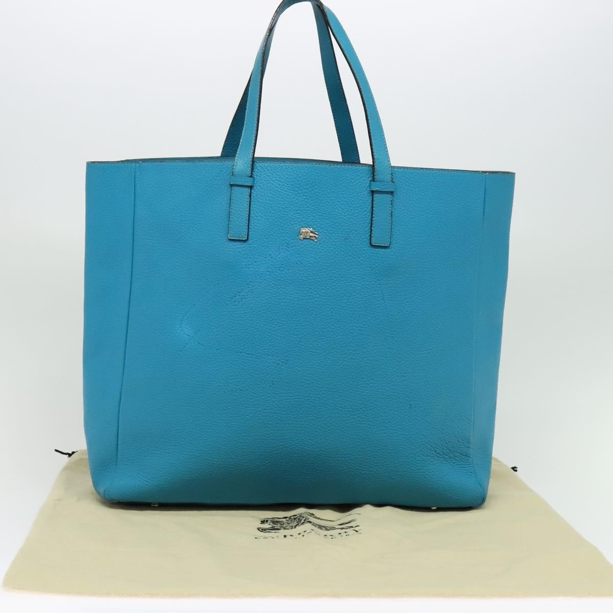 Burberry Black Label Leather Blue Leather Tote Bag Bag (Pre-Owned)