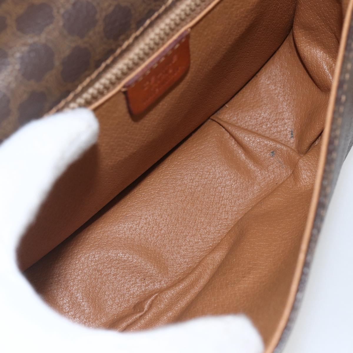 Celine Vintage Macadam Canvas And Leather Brown Canvas Shoulder Bag Bag (Pre-Owned)