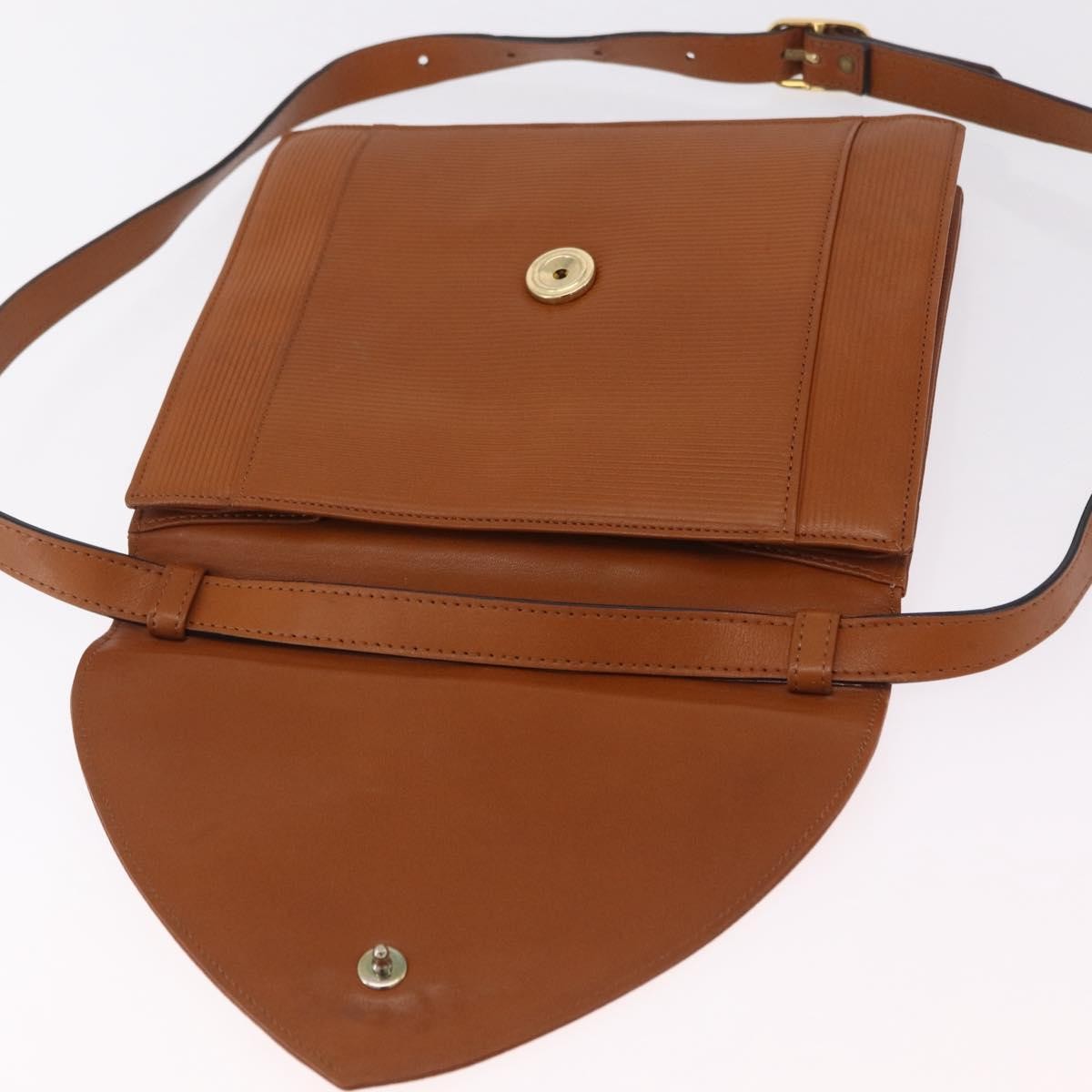 Saint Laurent Vintage Shoulder Bag Leather Brown Leather Shoulder Bag Bag (Pre-Owned)