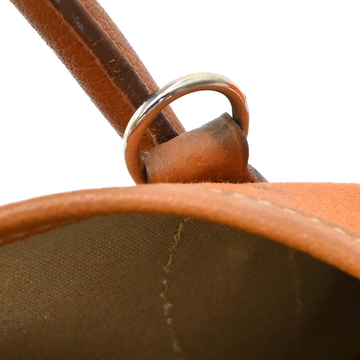 Hermes Garden File Toile And Leather Orange Canvas Tote Bag Bag (Pre-Owned)