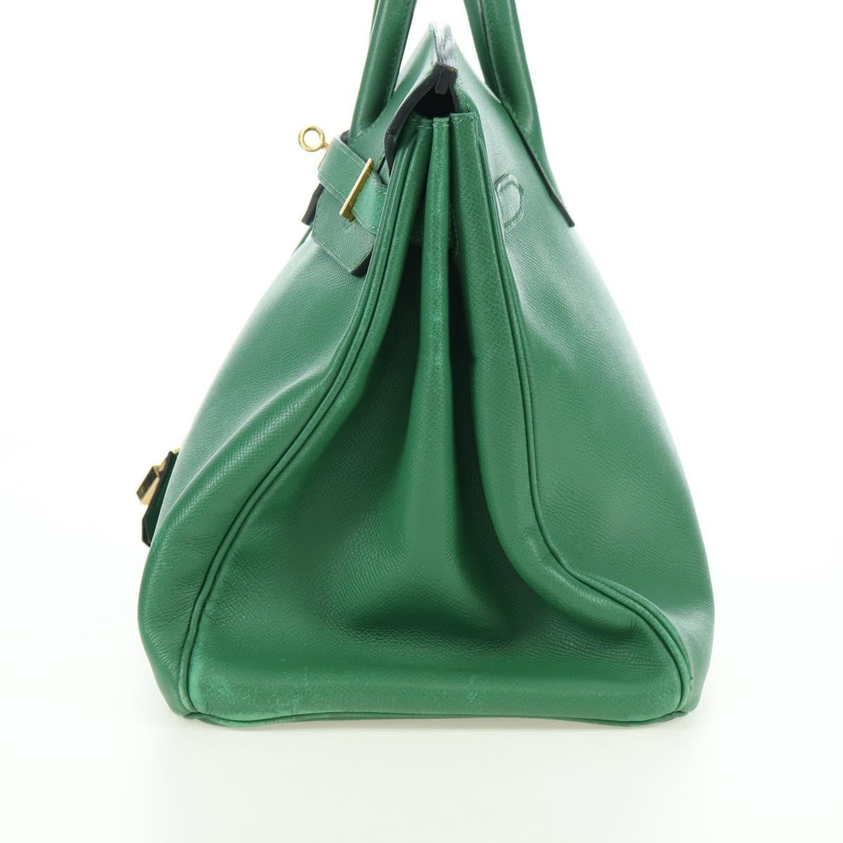 Hermes Birkin Green Togo With Gold Hardware Green Leather Handbag (Pre-Owned)