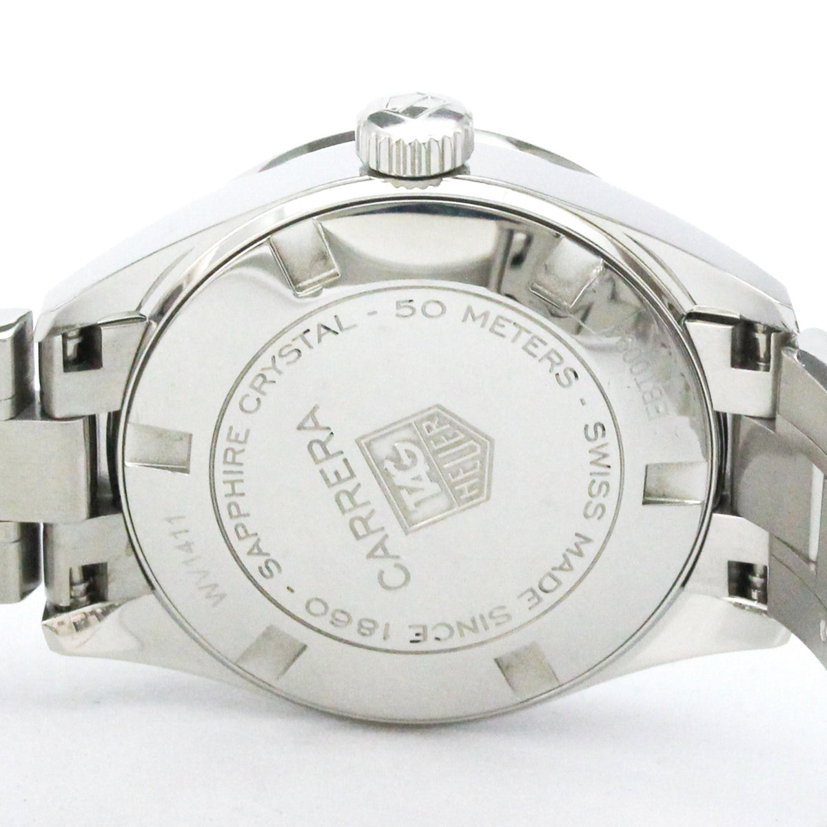Tag Heuer Carrera Quartz Stainless Steel With Mother Of Pearl And Diamonds Markers Watch (Pre-Owned)