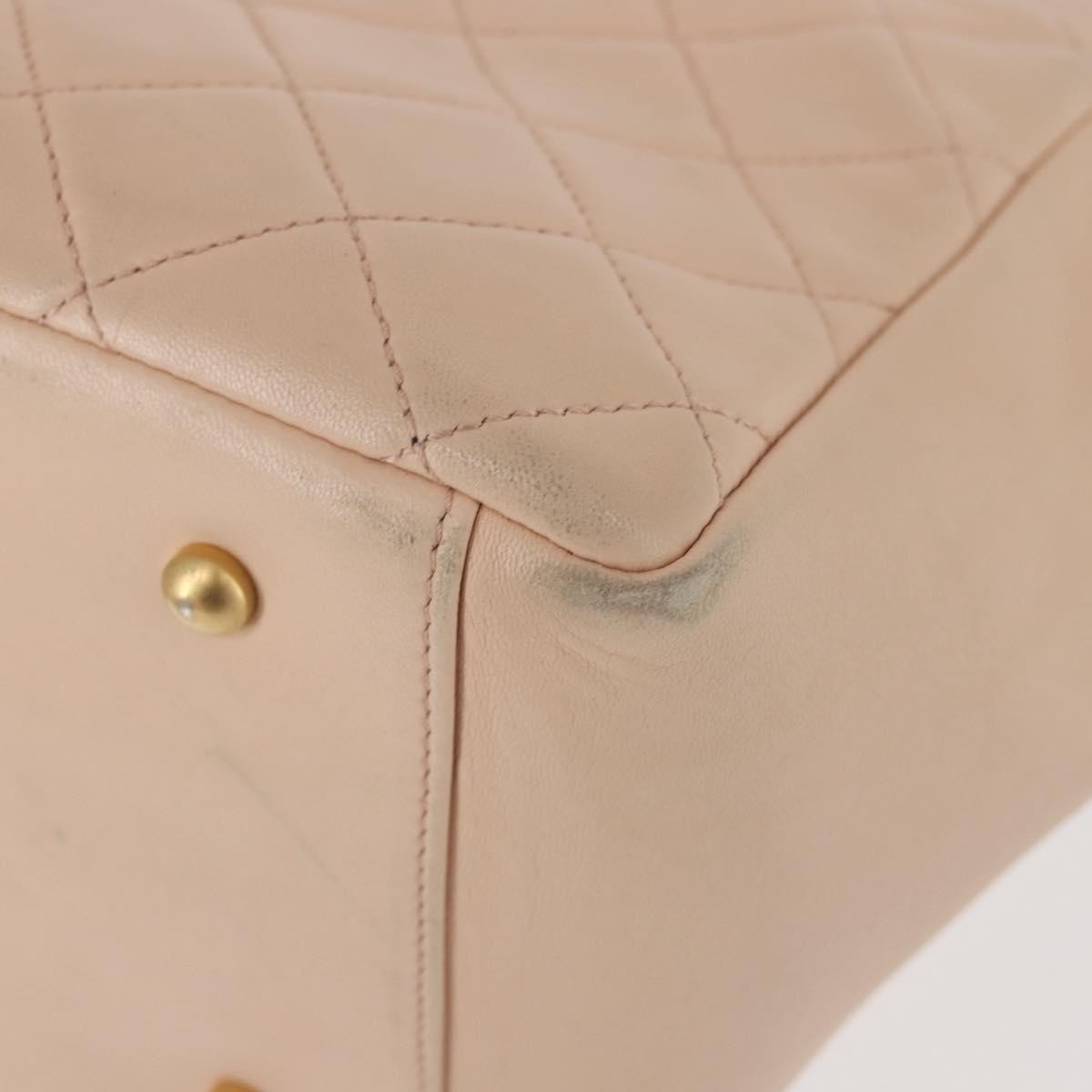 Chanel Petite Timeless Tote Quilted Calfskin Beige Leather Bag (Pre-Owned)