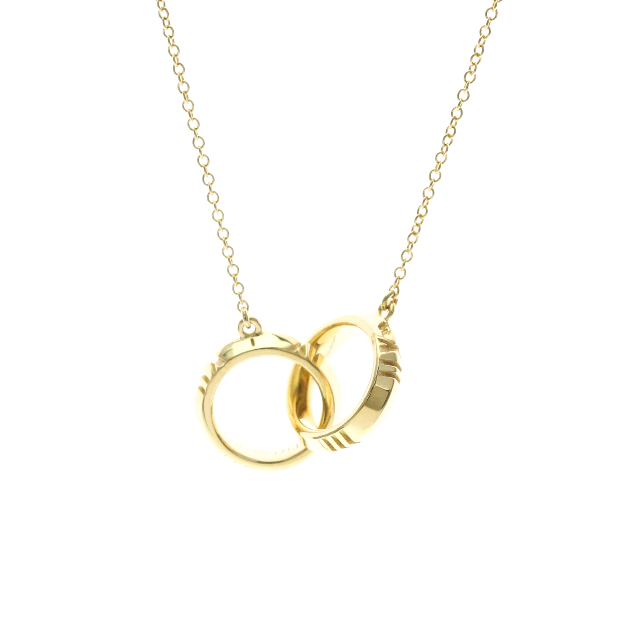 Tiffany & Co. Atlas X Closed Interlocking Pendant 18K Yellow Gold Gold Yellow_Gold Necklace Jewelry (Pre-Owned)