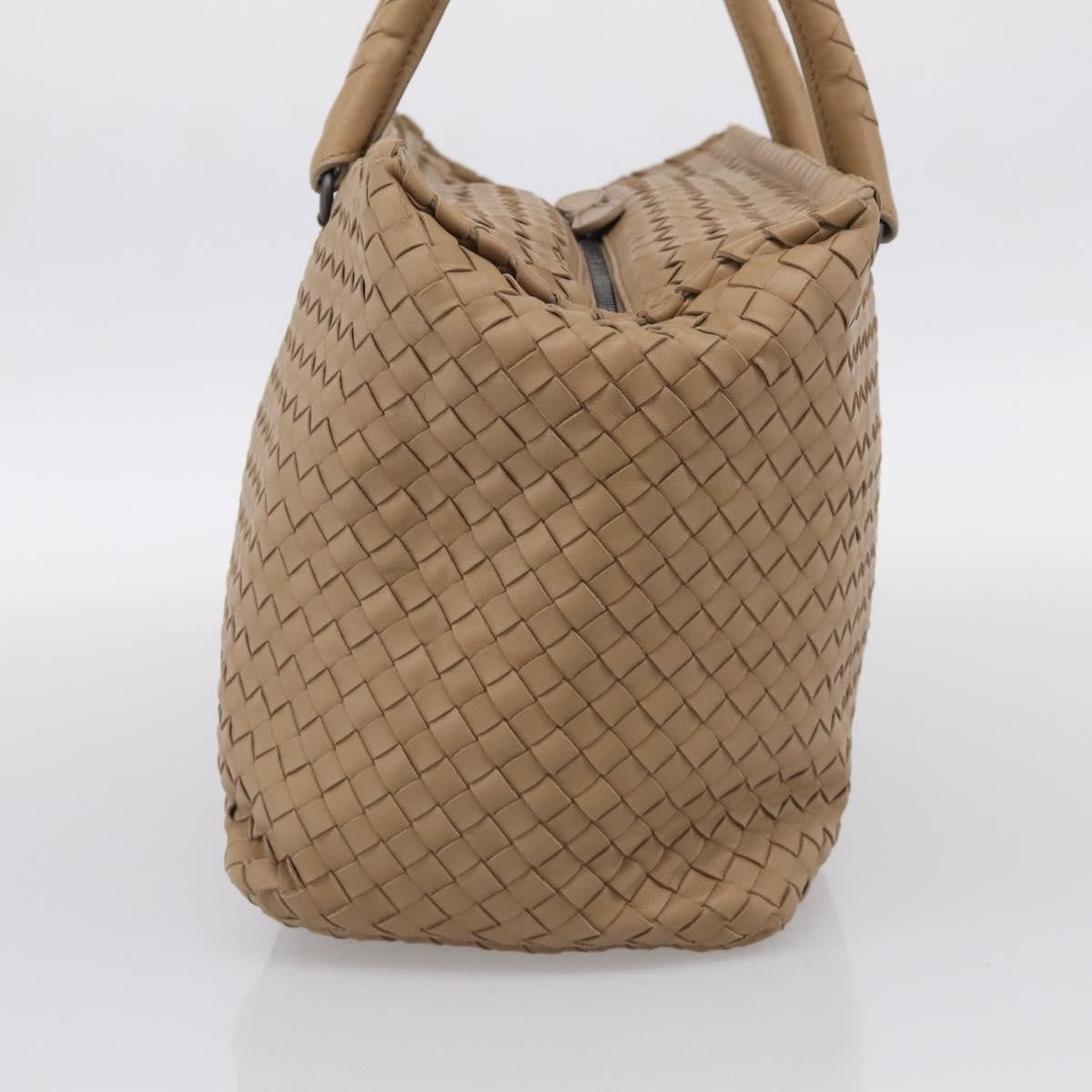Bottega Veneta Brick Intrecciato Nappa Brown Leather Handbag (Pre-Owned)