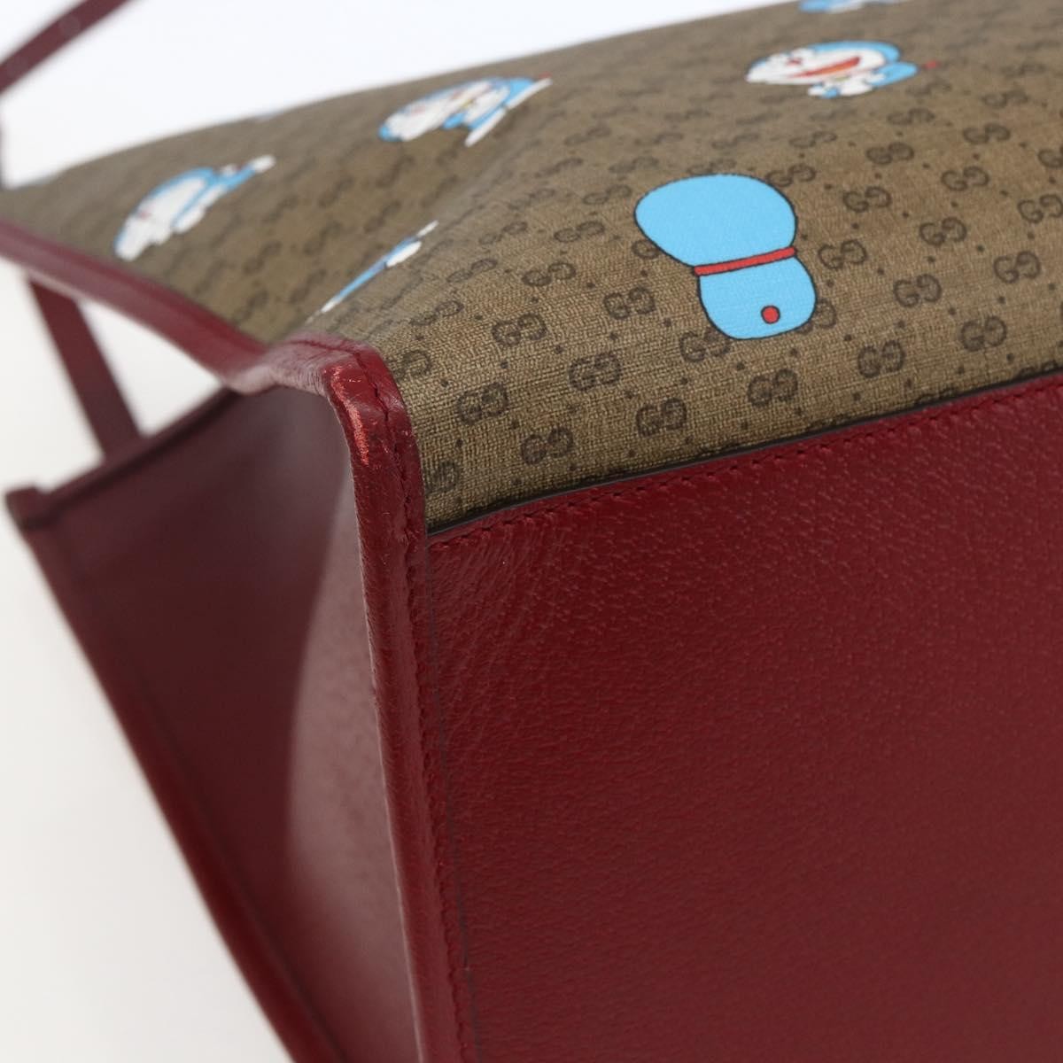 Gucci Doraemon Tote Printed Mini Gg Coated Canvas Beige Pvc Tote Bag Bag (Pre-Owned)