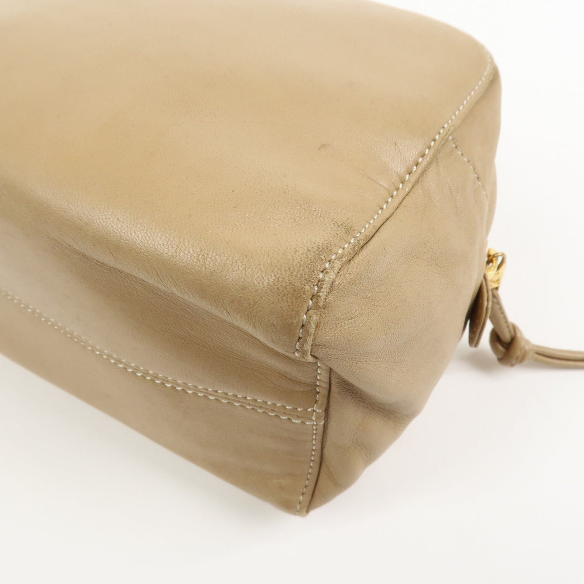 Loewe Vintage Anagram Leather Beige Leather Handbag (Pre-Owned)