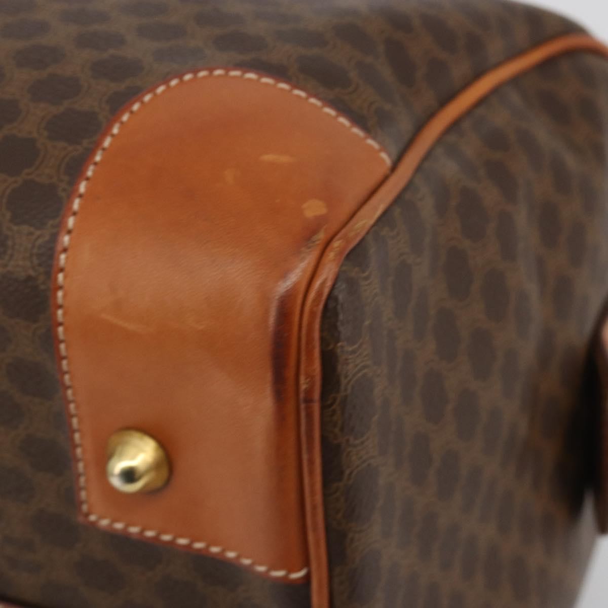 Celine Vintage Duffle Macadam Coated Canvas Brown Canvas Handbag (Pre-Owned)