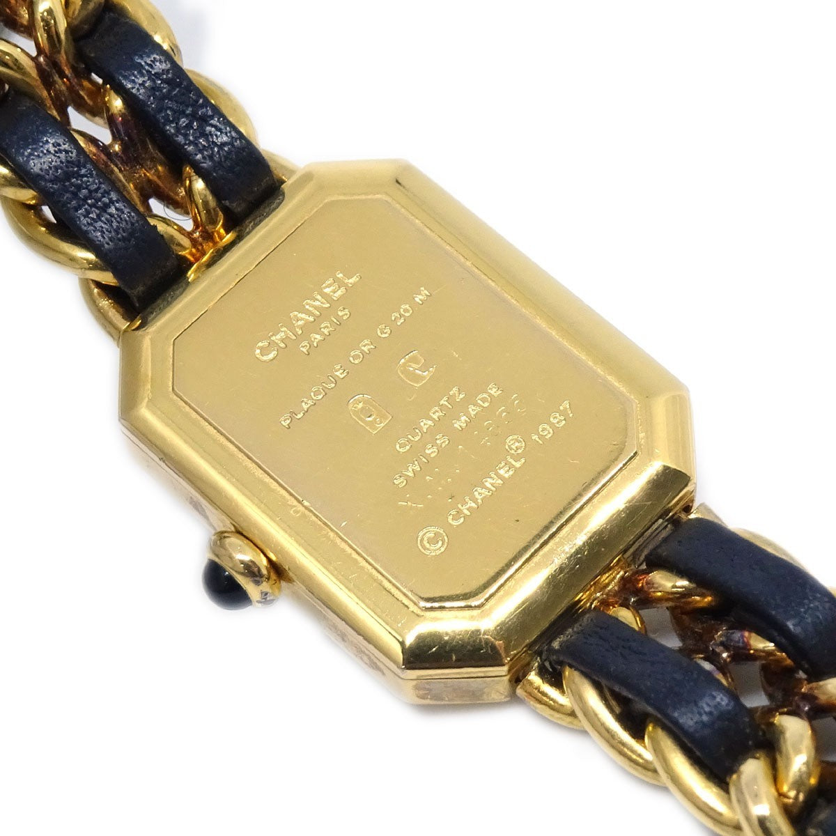 Chanel Premiere Rock Quartz Plated Metal And Leather Watch (Pre-Owned)