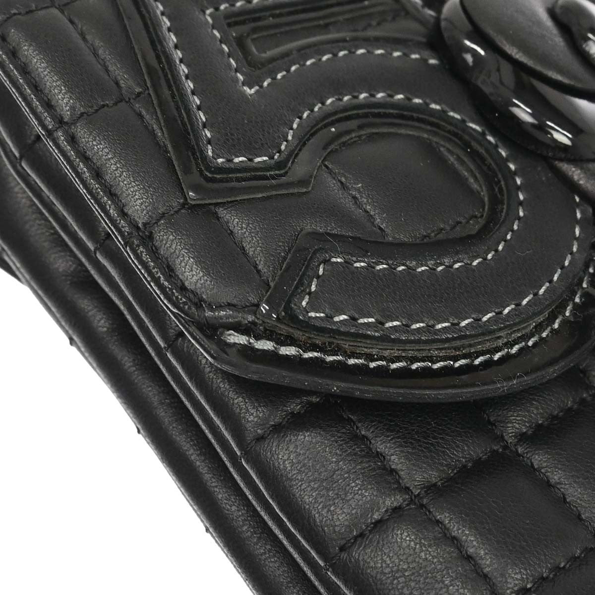 Chanel Camellia No.5 Chain Flap Quilted Lambskin Black Leather Shoulder Bag Bag (Pre-Owned)