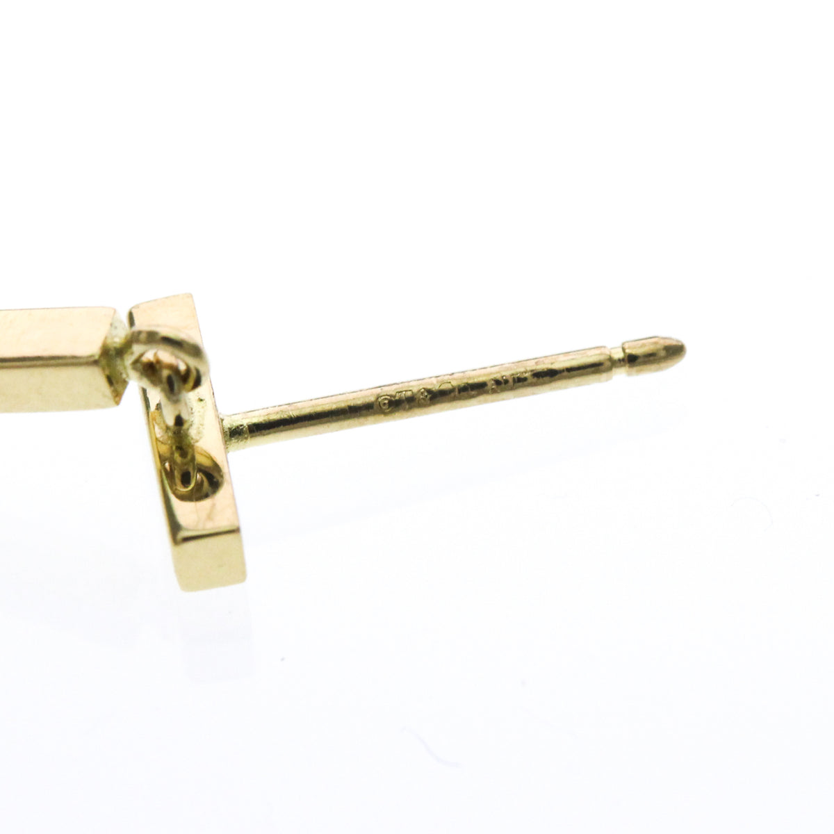 Tiffany & Co. T Wire Bar 18K Yellow Gold Gold Yellow_Gold Earrings Jewelry (Pre-Owned)