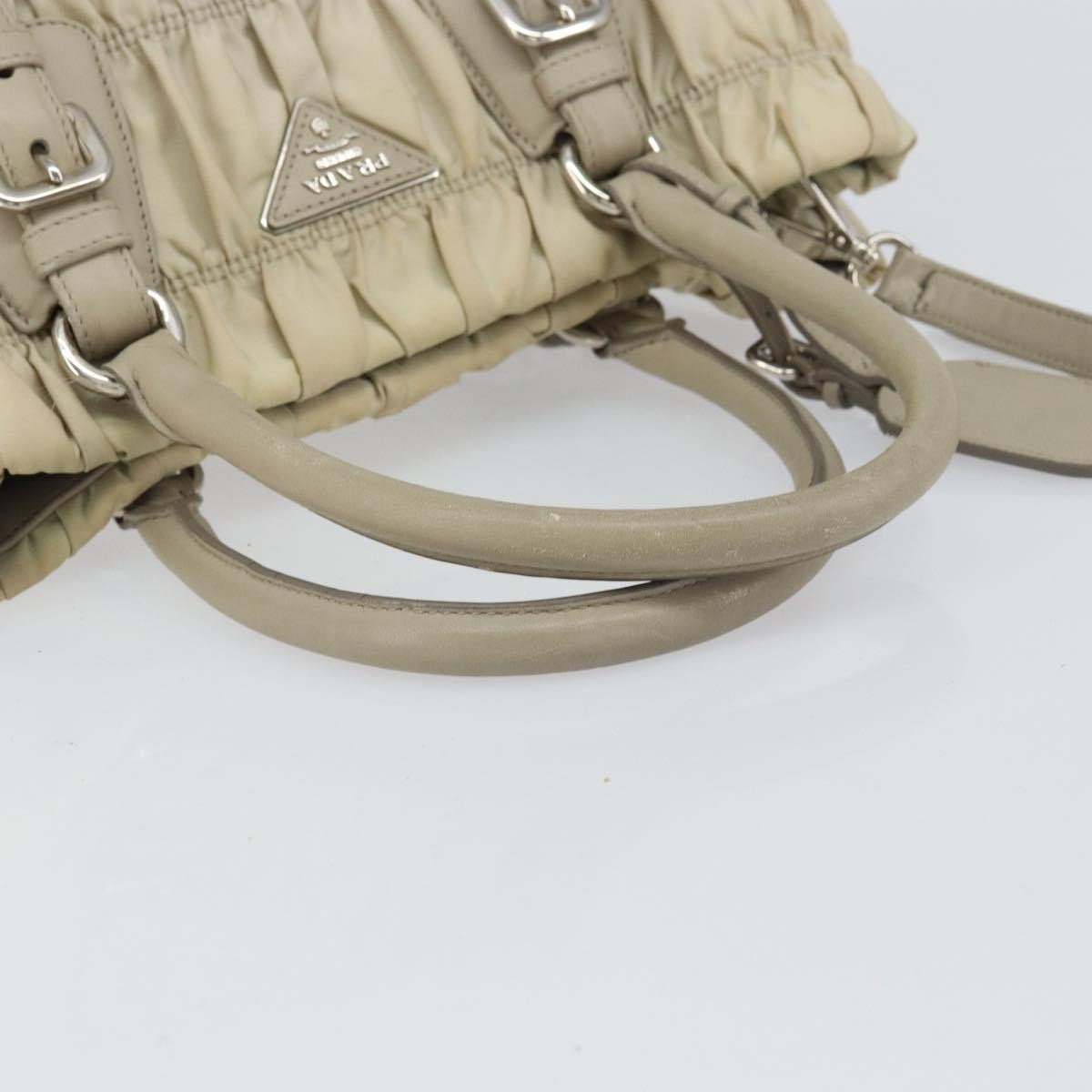 Prada Gaufre Convertible Tote Tessuto Beige Nylon Tote Bag Bag (Pre-Owned)