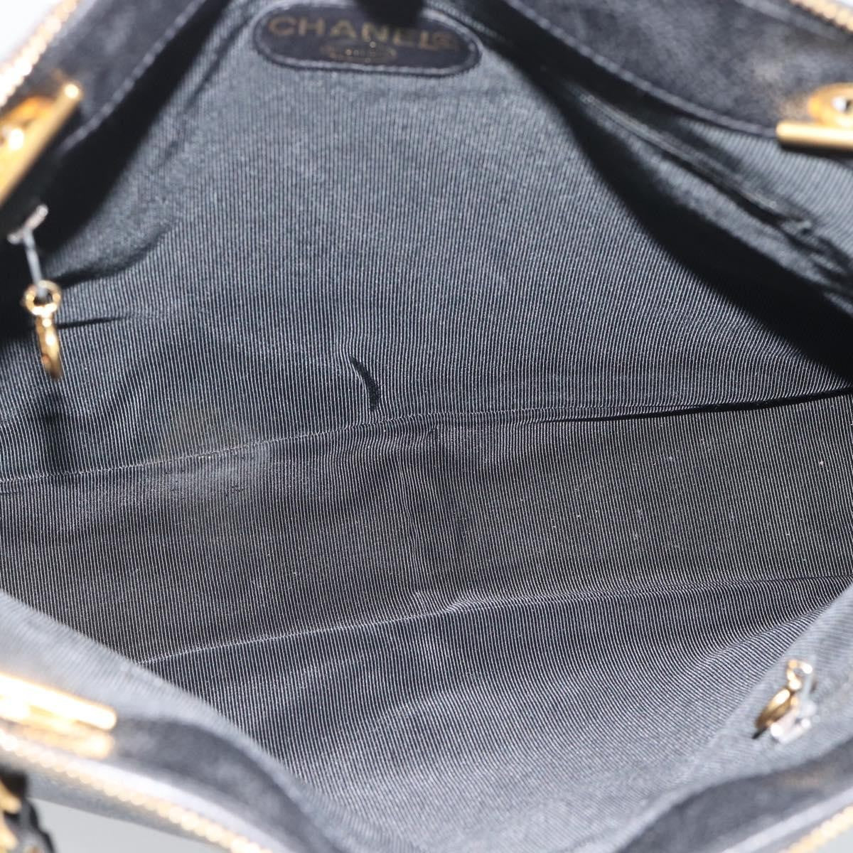 Chanel Triple Cc Chain Shoulder Caviar Leather Black Leather Shoulder Bag Bag (Pre-Owned)