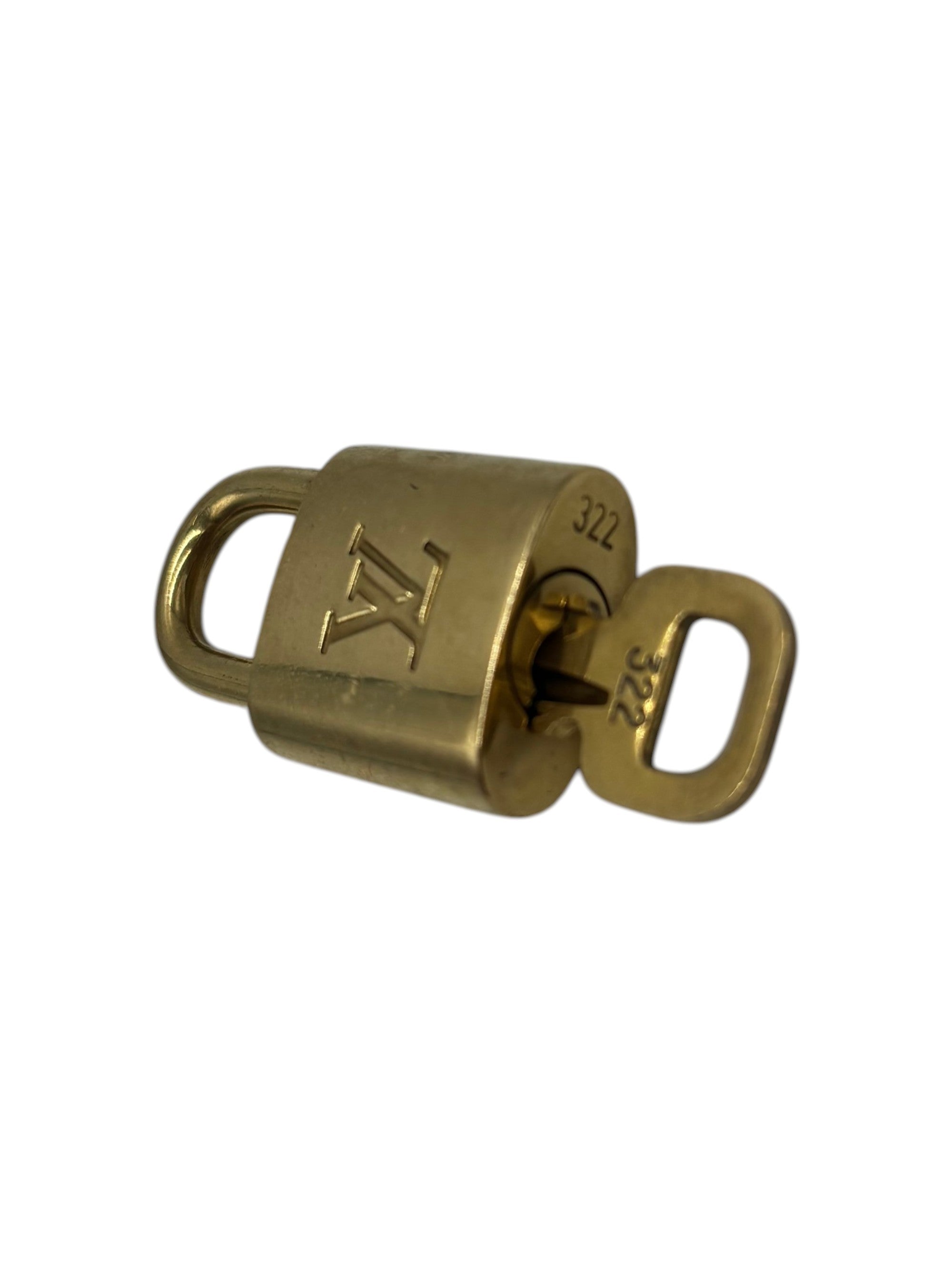 Louis Vuitton Padlock And Key Logo Cufflinks Metal Gold Metal Charms And Keychains Accessory (Pre-Owned)