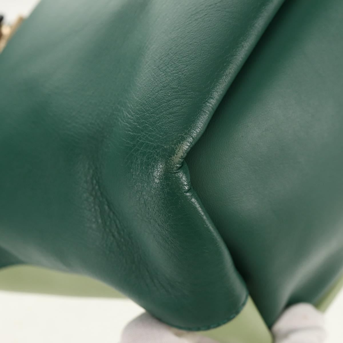 Chloe Bicolor Baylee Satchel Leather Green Leather Bag (Pre-Owned)
