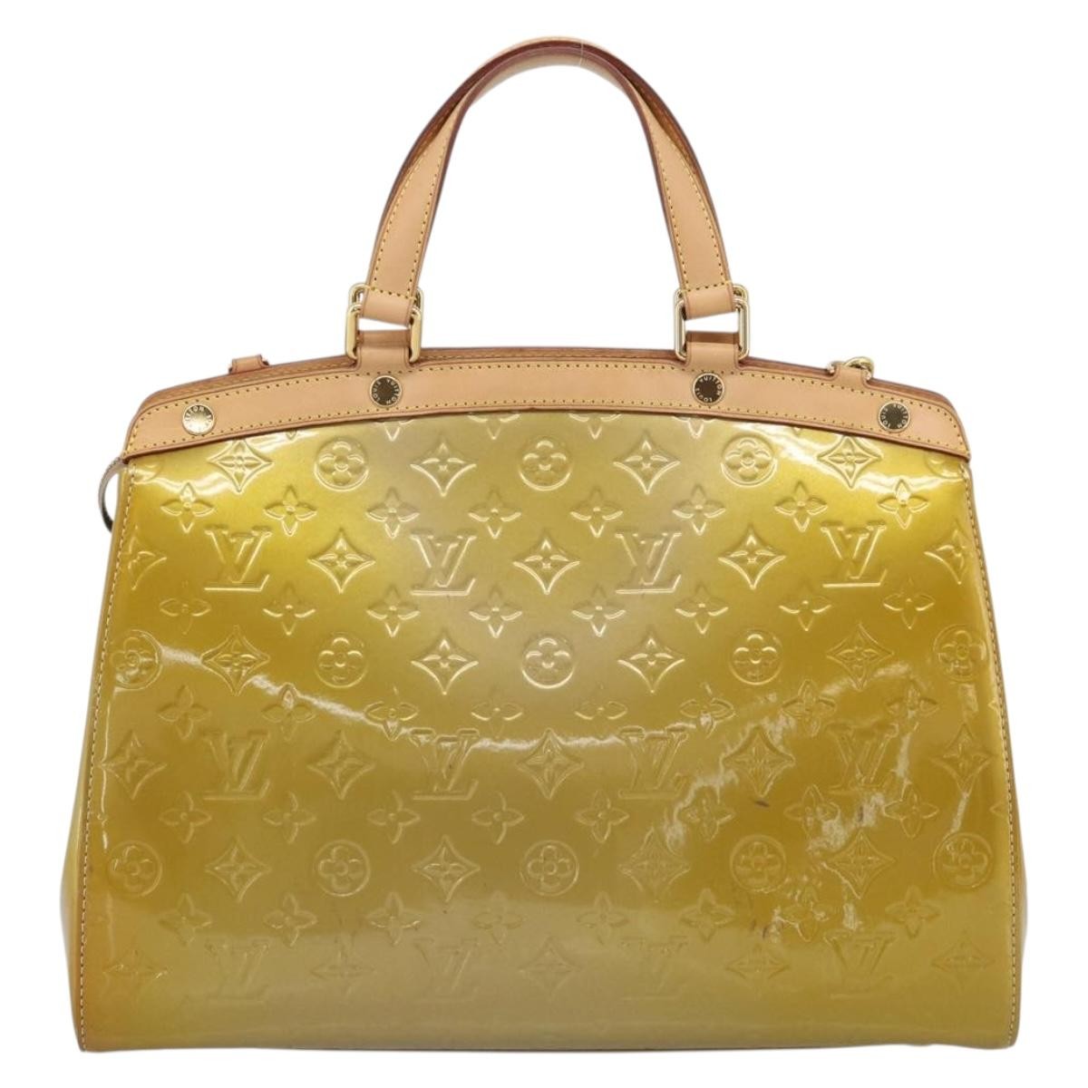 Louis Vuitton Brea Monogram Vernis Beige Patent_Leather Handbag (Pre-Owned)