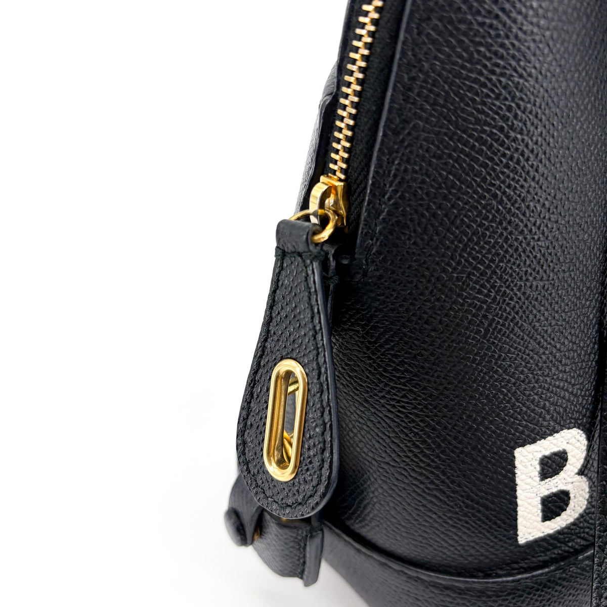 Balenciaga Logo Ville Leather Black Leather Handbag (Pre-Owned)