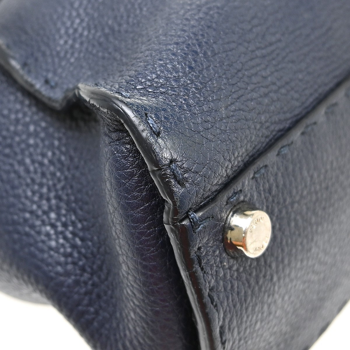 Fendi Peekaboo Soft Leather Navy Leather Handbag (Pre-Owned)