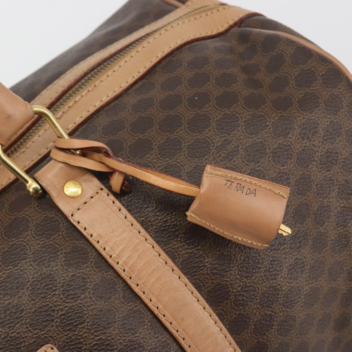 Celine Vintage Toile Triomphe Brown Canvas Travel Bag Bag (Pre-Owned)