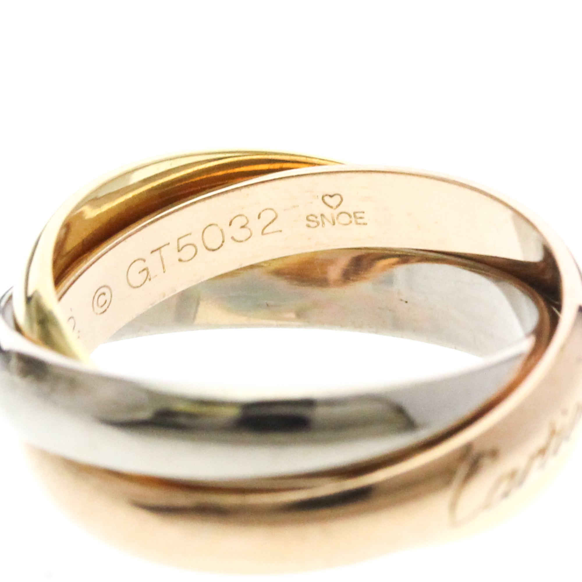 Cartier Trinity 18K Tricolor Gold Gold Gold Ring Jewelry (Pre-Owned)