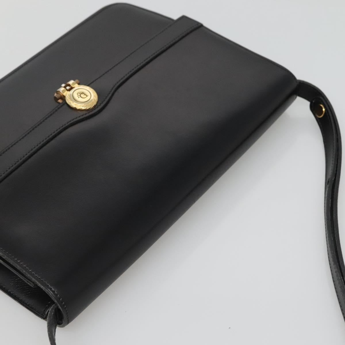 Christian Dior Shoulder Leather Black Leather Shoulder Bag Bag (Pre-Owned)