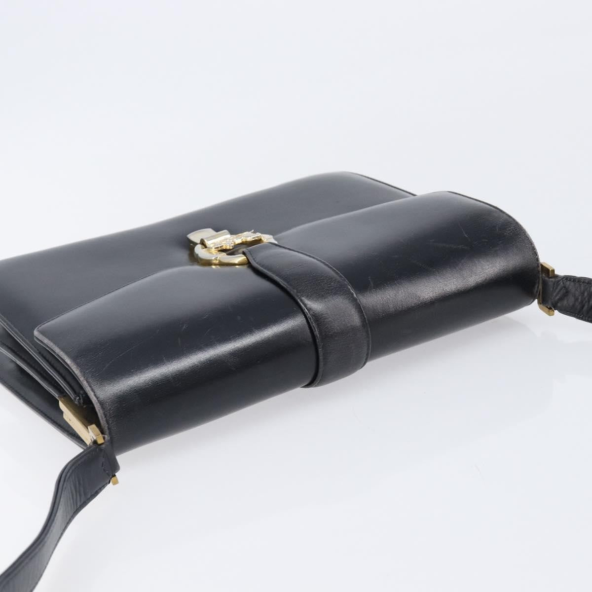 Celine Horse Carriage Leather Black Leather Shoulder Bag Bag (Pre-Owned)