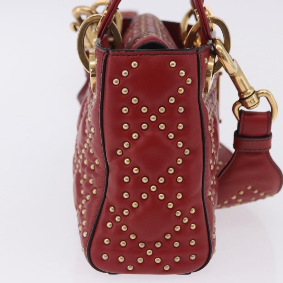 Christian Dior Lady Dior Red Leather Handbag (Pre-Owned)