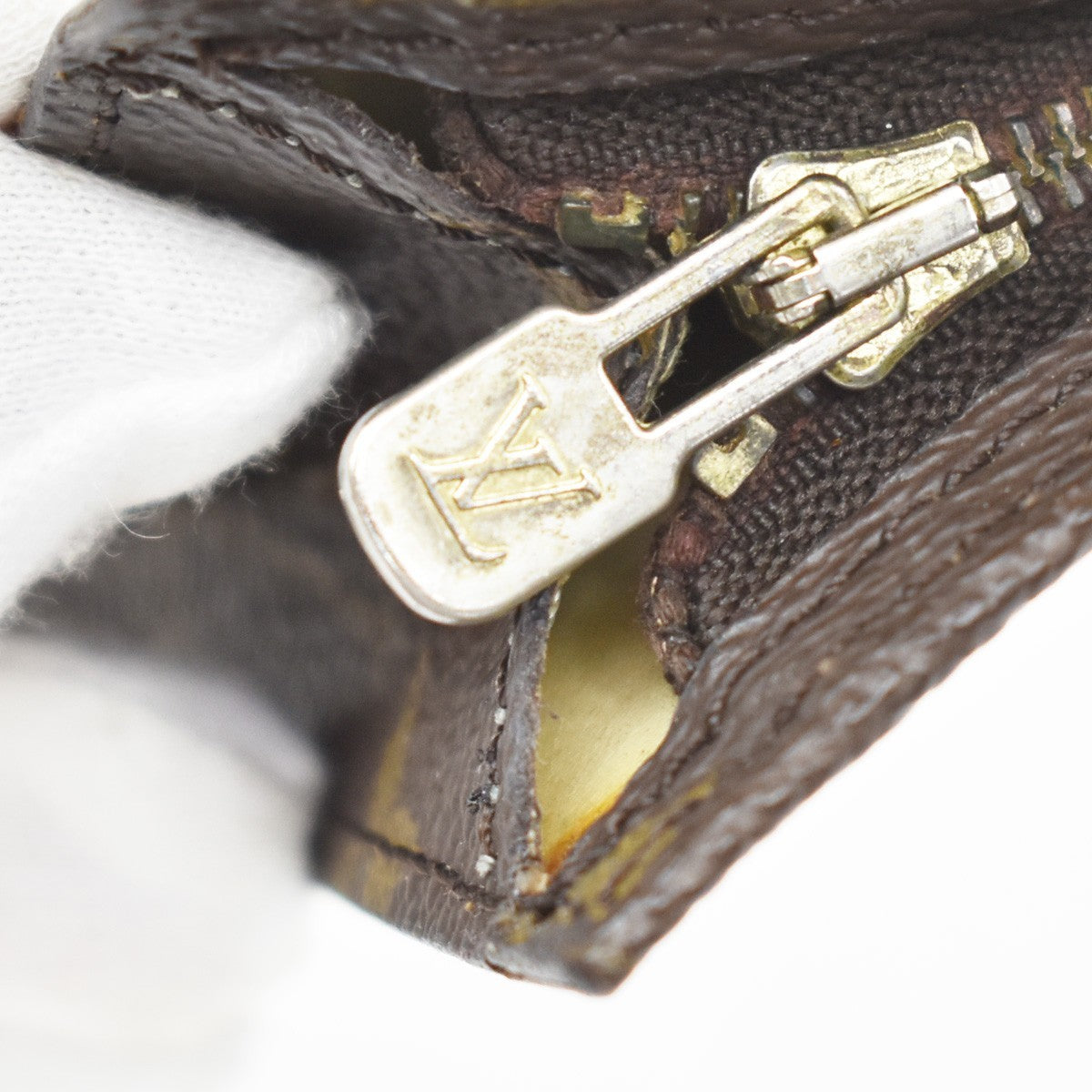 Louis Vuitton Vintage Bucket Zip Monogram Canvas Brown Leather Clutche & Pouche Bag (Pre-Owned)