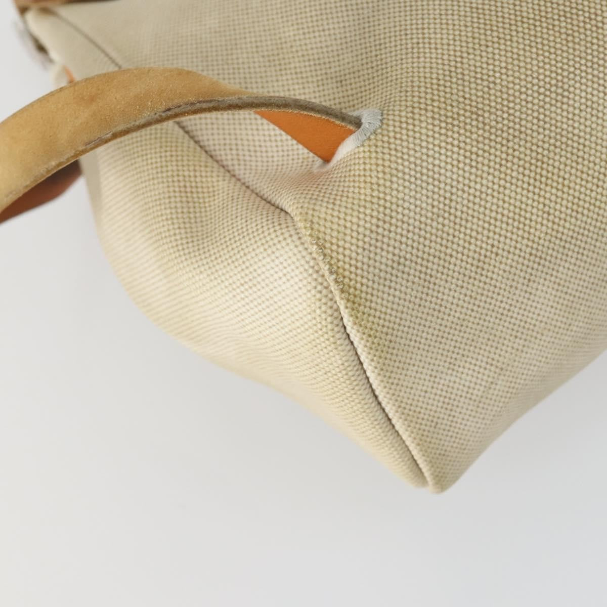Hermes Herbag A Dos Toile Beige Canvas Backpack Bag (Pre-Owned)