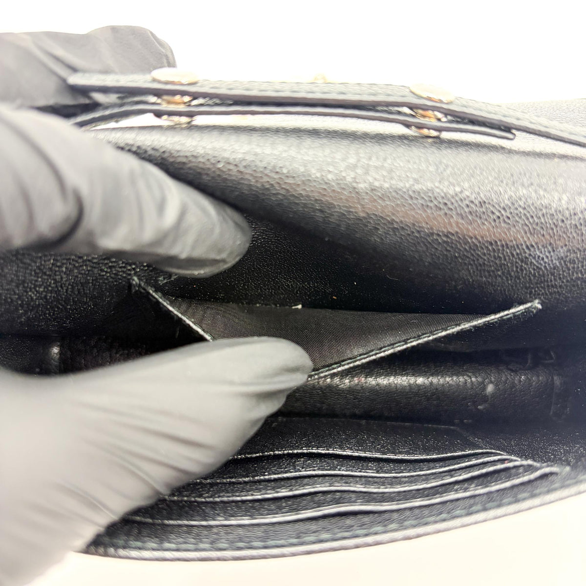 Miu Miu Crystal And Pearl Chain Clutch Embellished Leather Black Leather Clutche & Pouche Bag (Pre-Owned)