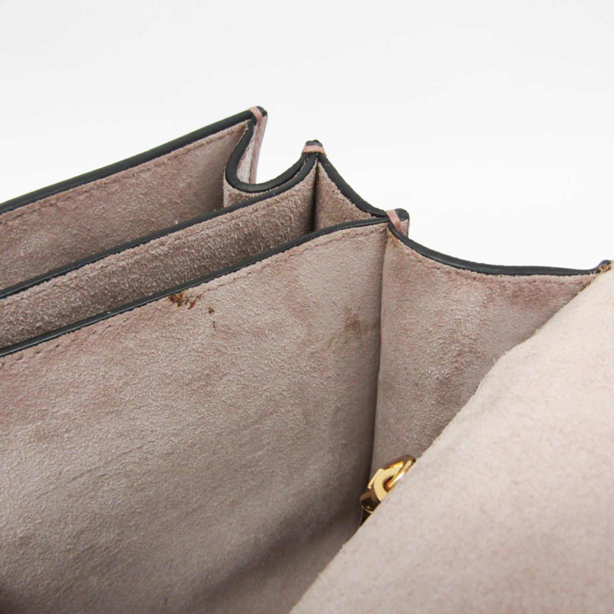 Miu Miu Madras Convertible Compartment Top Handle Leather Pink Leather Handbag (Pre-Owned)