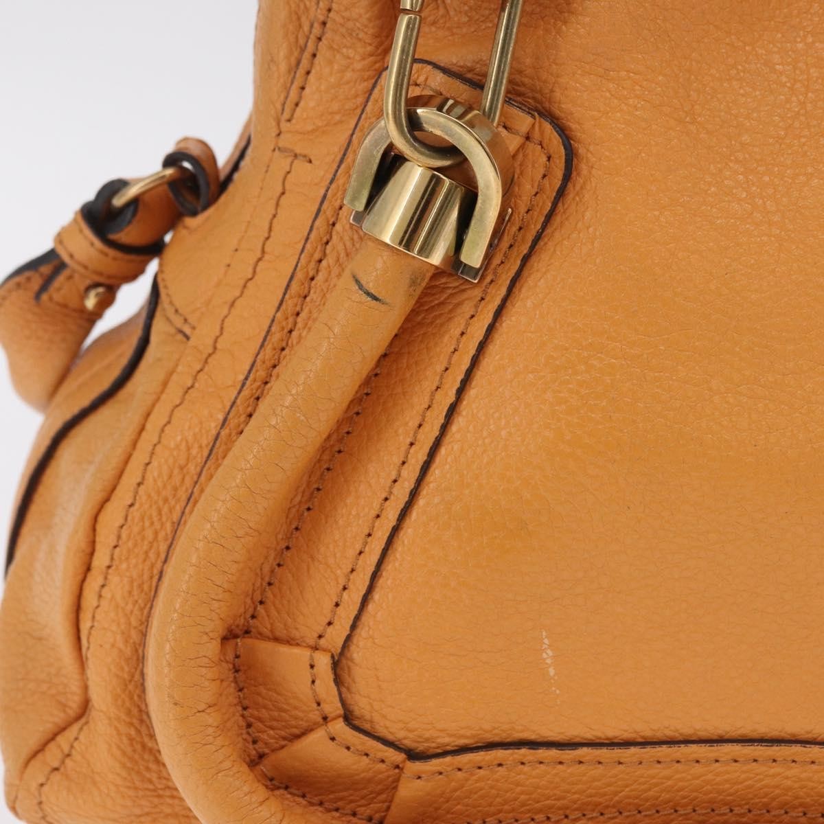 Chloe Paraty Top Handle Leather Orange Leather Handbag (Pre-Owned)