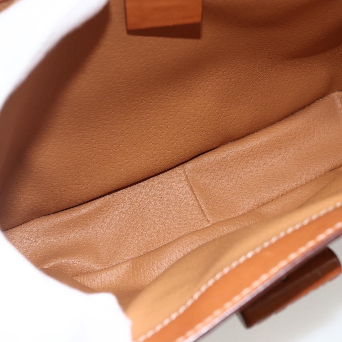 Celine Vintage Convertible Top Handle Macadam Coated Canvas Brown Pvc Handbag (Pre-Owned)