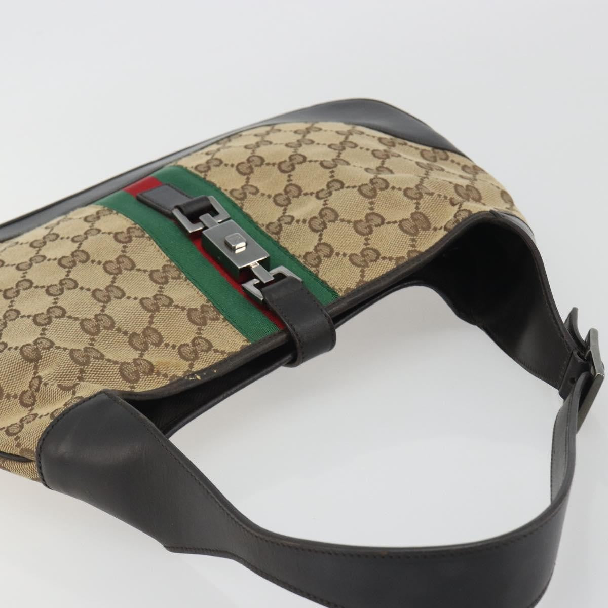 Gucci Web Jackie O Hobo Gg Canvas Beige Canvas Shoulder Bag Bag (Pre-Owned)