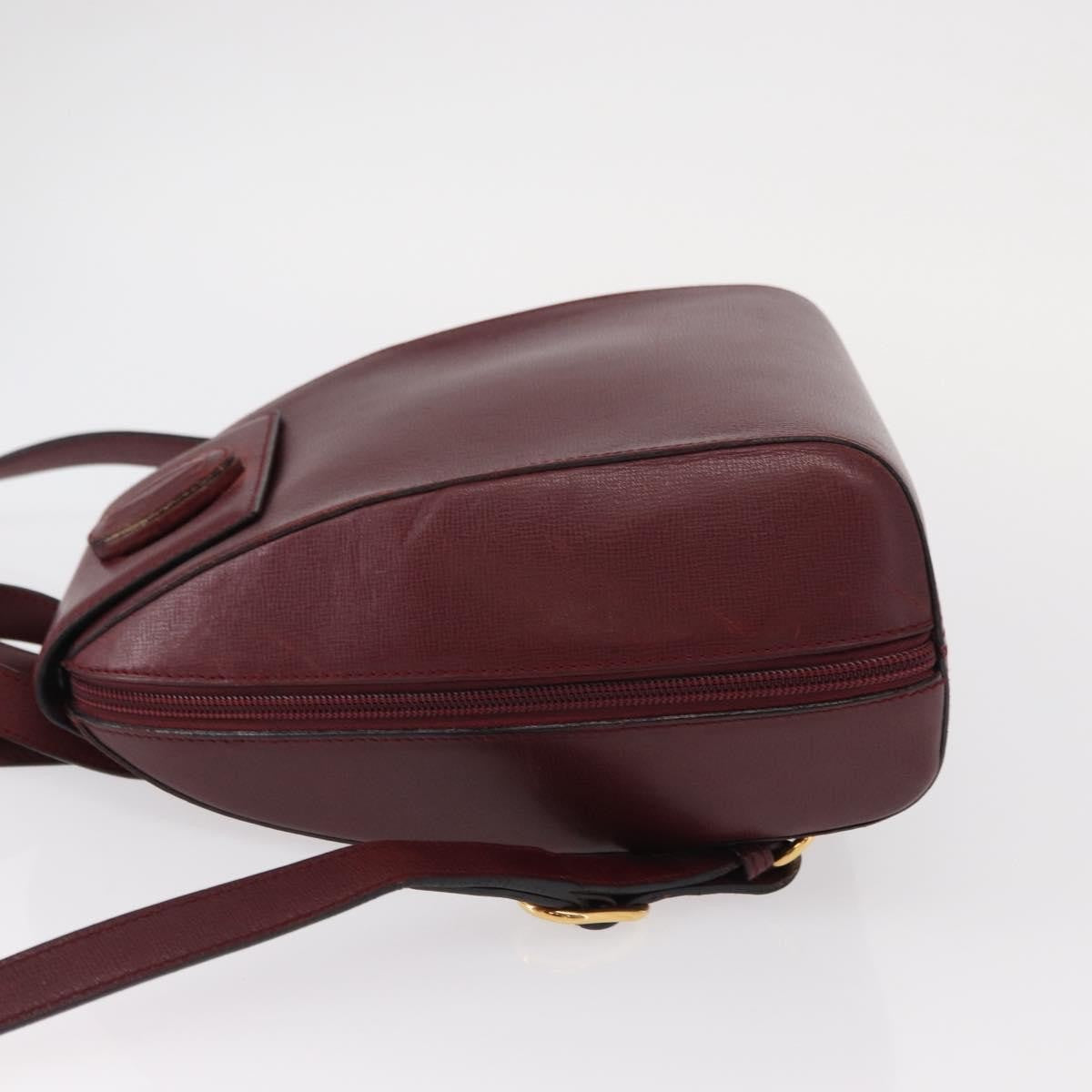 Cartier Happy Birthday Leather Burgundy Leather Backpack Bag (Pre-Owned)