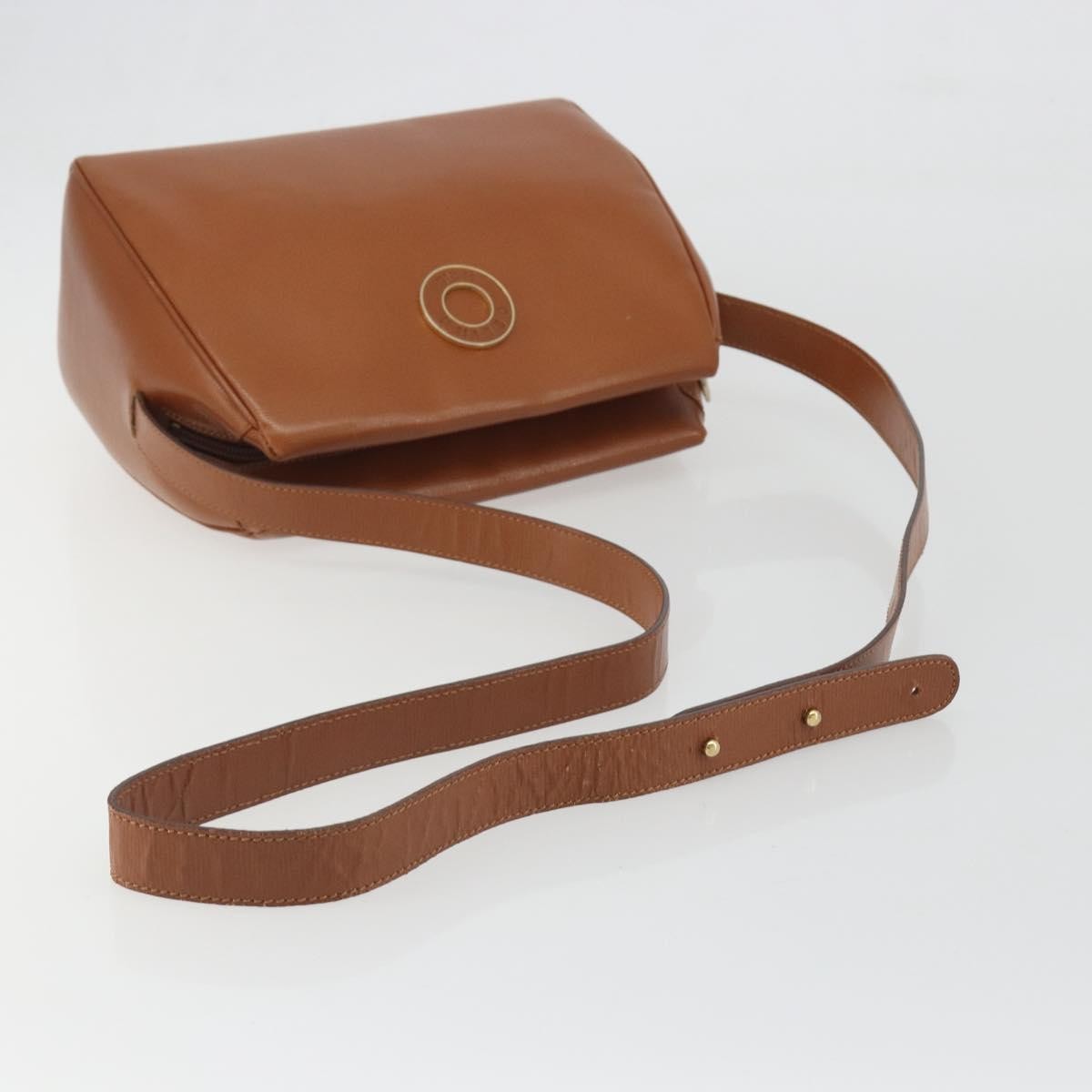 Celine Vintage Circle Logo Leather Brown Leather Shoulder Bag Bag (Pre-Owned)
