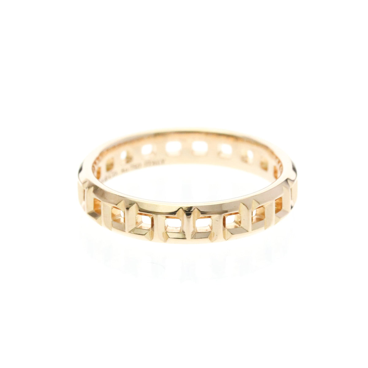 Tiffany & Co. T True 18K Rose Gold Gold Pink_Gold Ring Jewelry (Pre-Owned)