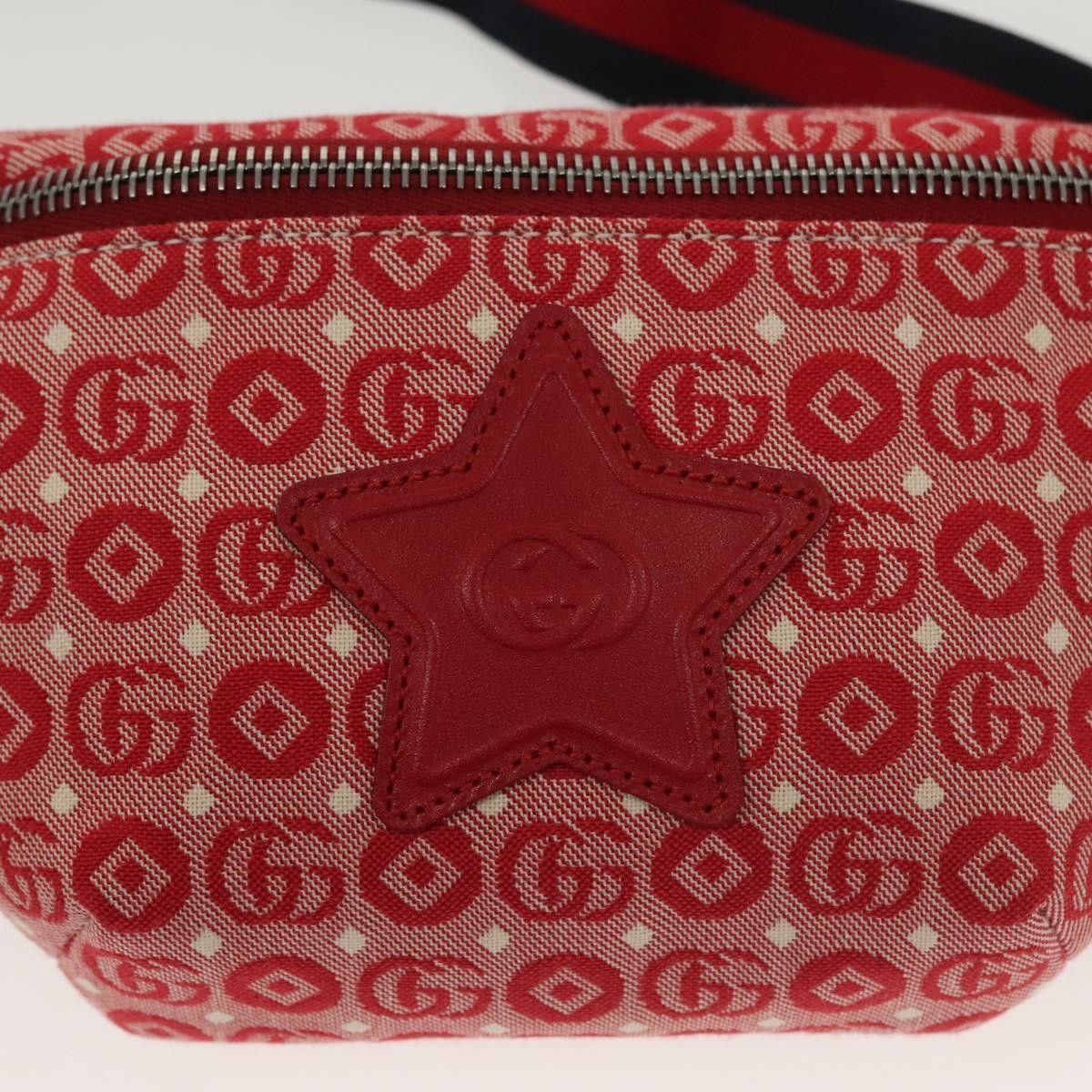 Gucci Children's Belt Printed Gg Coated Canvas Red Canvas Handbag (Pre-Owned)