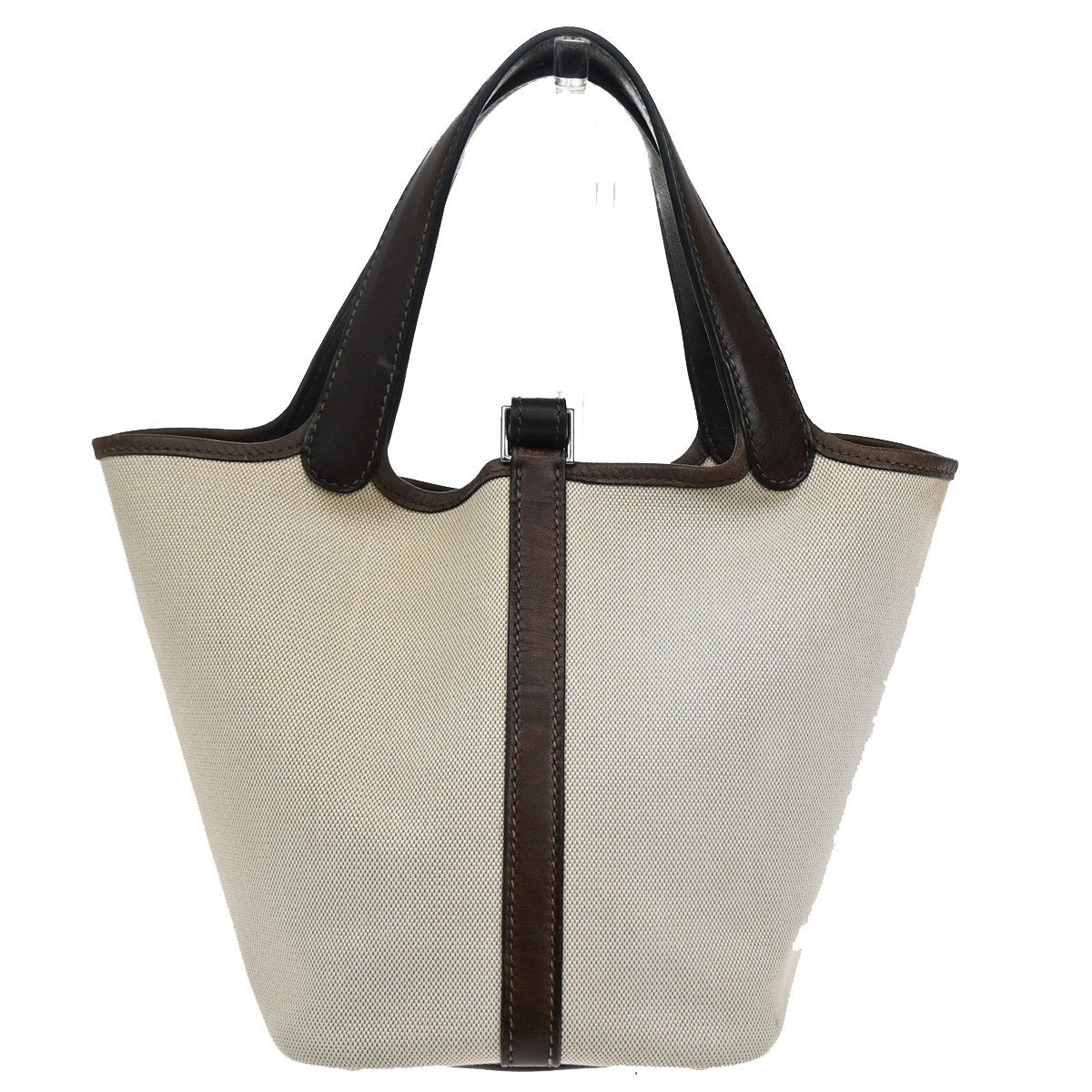 Hermes Picotin Toile And Leather Beige Canvas Bag (Pre-Owned)