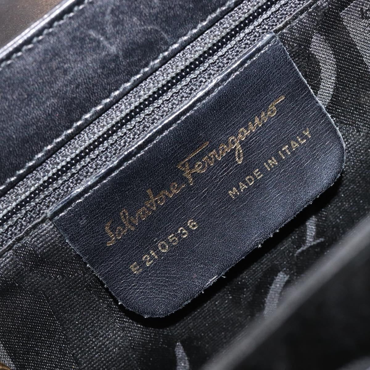 Salvatore Ferragamo Convertible Top Handle Leather Black Leather Handbag (Pre-Owned)