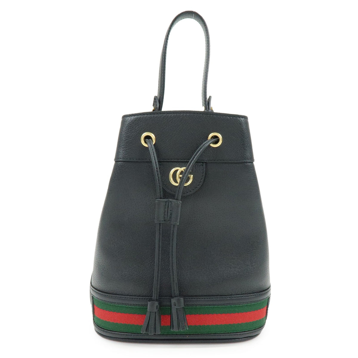 Gucci Ophidia Bucket Leather Black Leather Handbag (Pre-Owned)