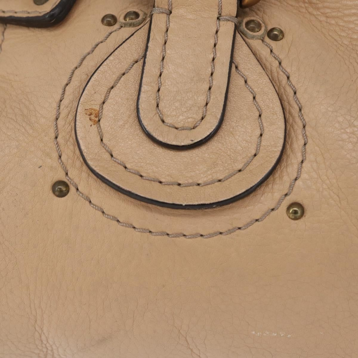 Chloe Paddington Lock Leather Beige Leather Handbag (Pre-Owned)