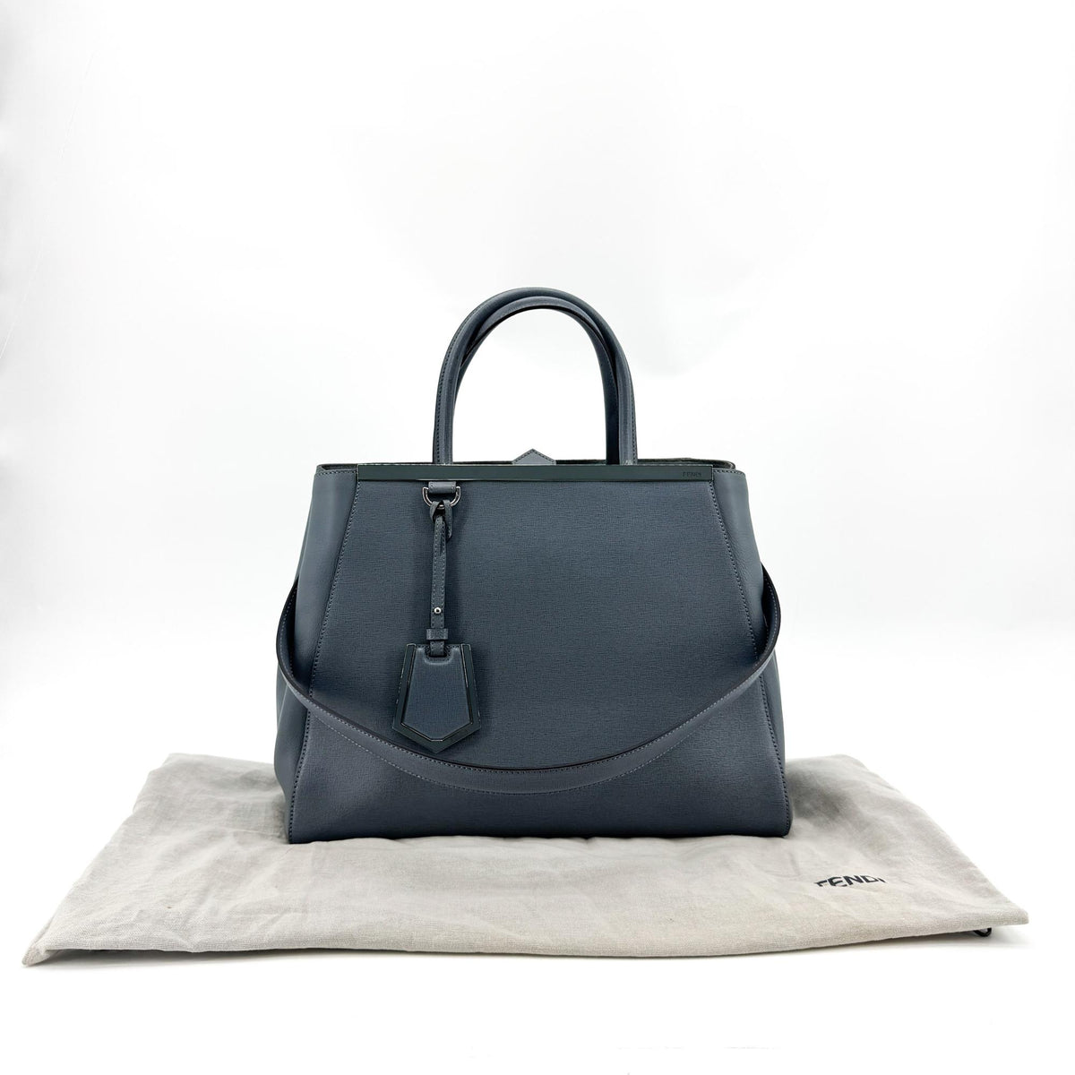 Fendi 2Jours Leather Blue Leather Handbag (Pre-Owned)