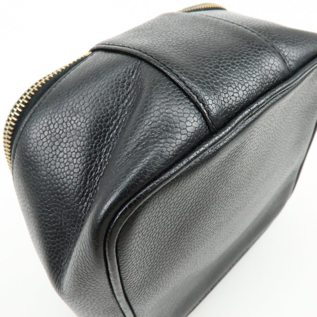 Chanel Vintage Timeless Cosmetic Case Caviar Black Leather Clutche & Pouche Bag (Pre-Owned)