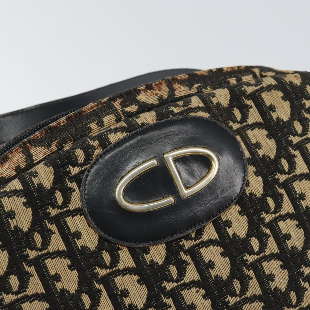 Christian Dior Vintage Cd Trotter Canvas Black Canvas Shoulder Bag Bag (Pre-Owned)