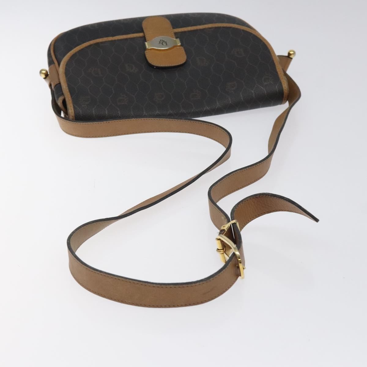 Christian Dior Vintage Honeycomb Canvas Black Canvas Shoulder Bag Bag (Pre-Owned)