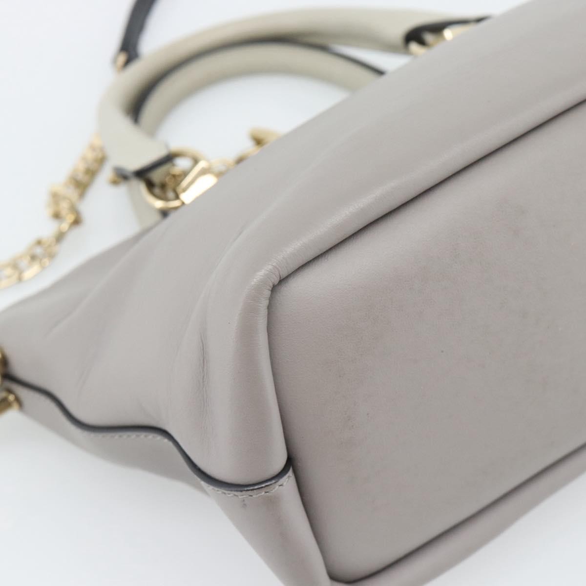 Chloe Bicolor Baylee Satchel Leather Gray Leather Handbag (Pre-Owned)