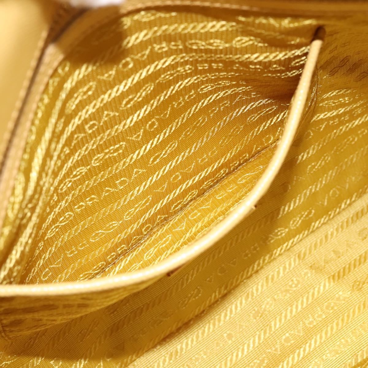 Prada Promenade Saffiano Leather Yellow Leather Handbag (Pre-Owned)